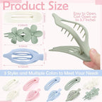 10 Pcs Flat Hair Clips for Women, 3 Styles French Flat Claw Clips Non-slip Matte Hair Clips for Thin Thick Hair, Multicolor