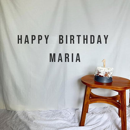 Personalised Birthday Name Flag, Custom Birthday Banner Fabric Sign, Boho Wall - Image 4