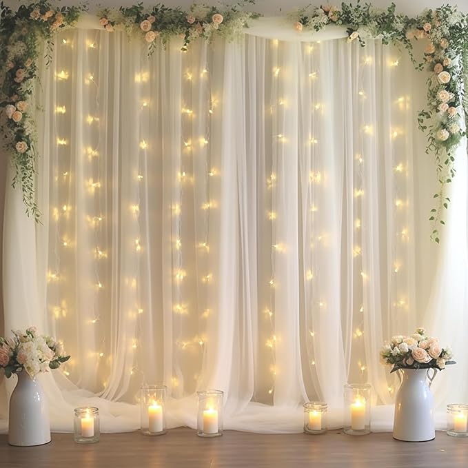 20x8ft White Tulle Backdrop Curtain - Image 4