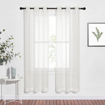 NICETOWN Sheer Curtains for Bedroom Windows, Grommet Casual Soft Voile Sheer by NICETOWN