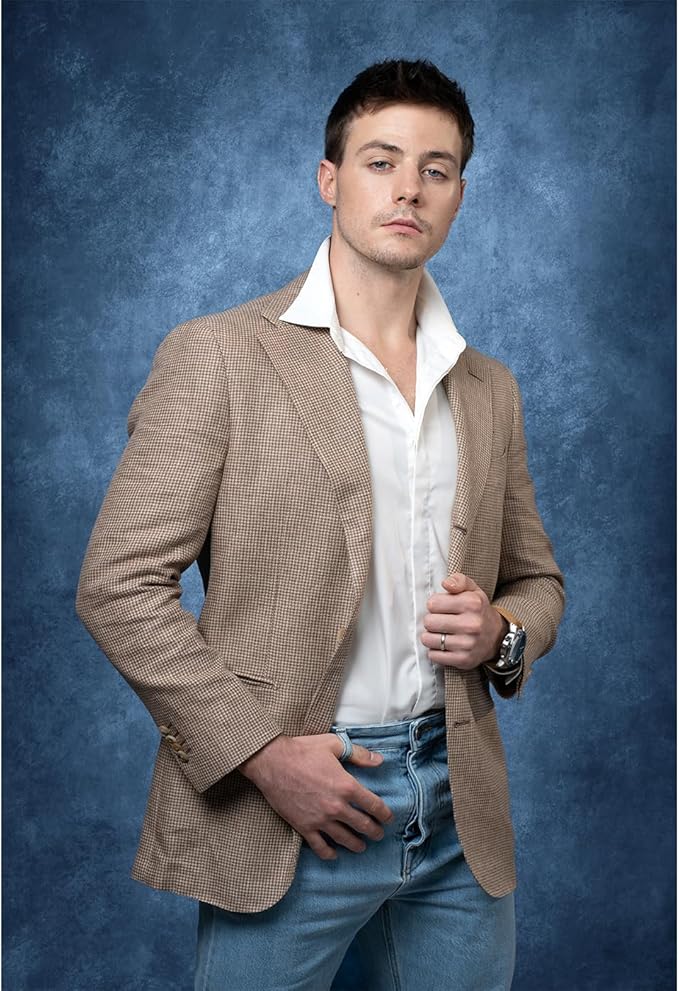 UrcTepics 8×12ft Dark Blue Abstract Fabric Backdrop. School Headshot, Senior - Image 2