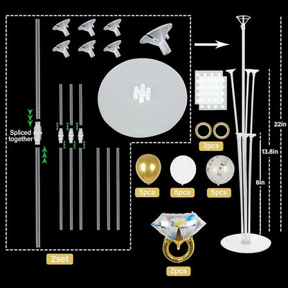 Engagement Party Balloons Stand Kit 2 Sets - Image 2