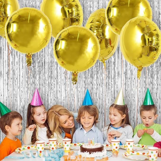 TONIFUL 30Pcs 18 Inch Large Gold Round Shape Foil Balloons Big Gold Circle - Image 5
