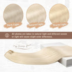 Ve Sunny Clip in Human Hair Extensions Blonde Clip in Hair Extensions, Real Hair Extensions Clip in Human Hair, Long Straight Hair Extensions Clip ins 24inch 7pcs 120g