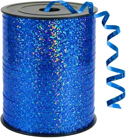 500 Yards Blue Curling Crimped Ribbon Blue Balloon String Shiny Metallic Roll by Unknown