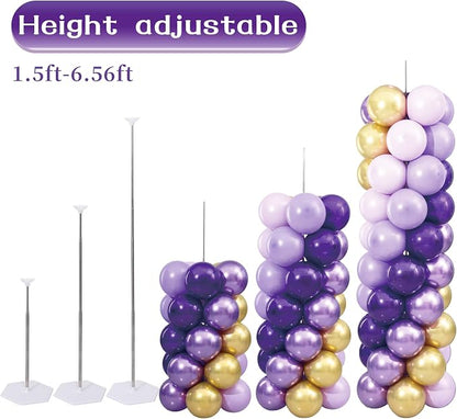 Purple and Gold Balloon Column Stand Kit Set of 2 - Image 4