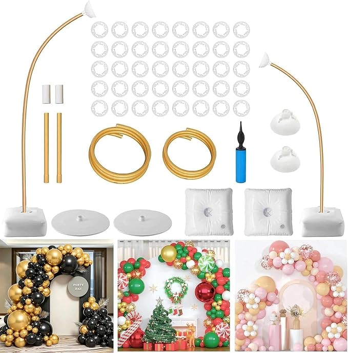 8.2FT & 5FT Balloon Arch Kit, Free Bending Shape Half Arch Balloon Stand | by niannianmi