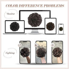 FESHFEN Messy Bun Hair Piece - Elastic Wavy Curly Hair Bun Scrunchies Extensions Synthetic Chignon Hairpieces for Women, Copper Brown & Beige Blonde 1.5 oz
