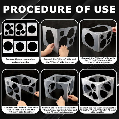 11 Holes Plastic Balloon Sizer Cube Box Collapsible 2-10 Inch Balloon Sizer - Image 4