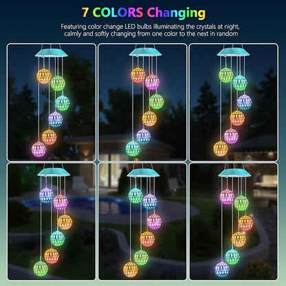 Toodour Solar Wind Chime, Color Changing Moroccan Ball Wind Chimes | LED - Image 5