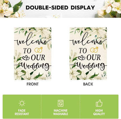 AVOIN colorlife Welcome to Our Wedding Garden Flag 12x18 Inch | Double Sided - Image 6