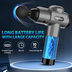 TOLOCO Massage Gun, Deep Tissue Back Massage for Athletes for Pain Relief, Percussion Massager with 10 Massages Heads & Silent Brushless Motor, Christmas Gifts for Women, Men, Carbon