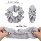 Lolalet Scrunchies for Women, Satin Hair Softer Than Silk Ties Sleep, Big Scrunchy Ponytail Holder with Elastic Bands Girls Thick Thin Curly -6 Pack, Style C