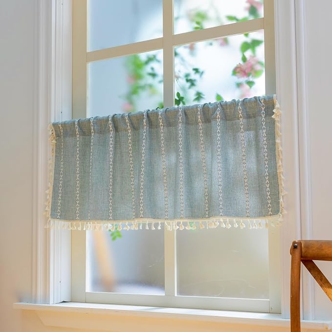 Sutuo Home Boho Linen Curtains Valance - Image 2
