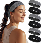 Sweat Bands Headbands for Women Non Slip, Workout Headbands with Grip - Women Sports Head Bands for Women's Hair, Moisture Wicking Sweatbands for Running Yoga Athletic