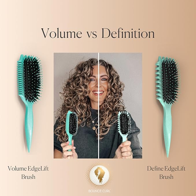 Bounce Curl Teal Volume EdgeLift & Teal Define EdgeLift Brush Bundle for Curly Hair