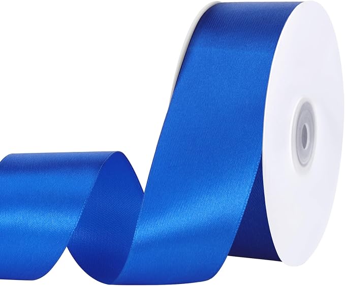 woric Royal Blue Ribbon 1 1/2 Inch 60 Yards Blue Satin Ribbons | Graduation by woric