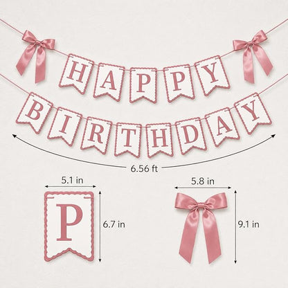 Dusty Rose Happy Birthday Banner - Image 3
