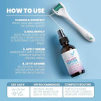 Eva Naturals Peptide Complex Serum + Microneedle Derma Roller - 0.25mm Titanium Derma Tool for Face & Scalp with Peptide Facial Serum & Derma Roller Bundle