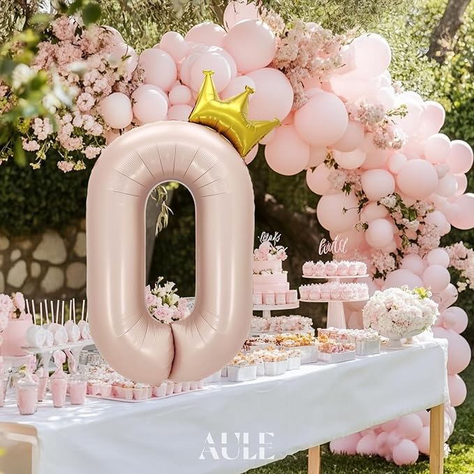 AULE 40 Inch Big Pink 0 Balloon Number - Image 5