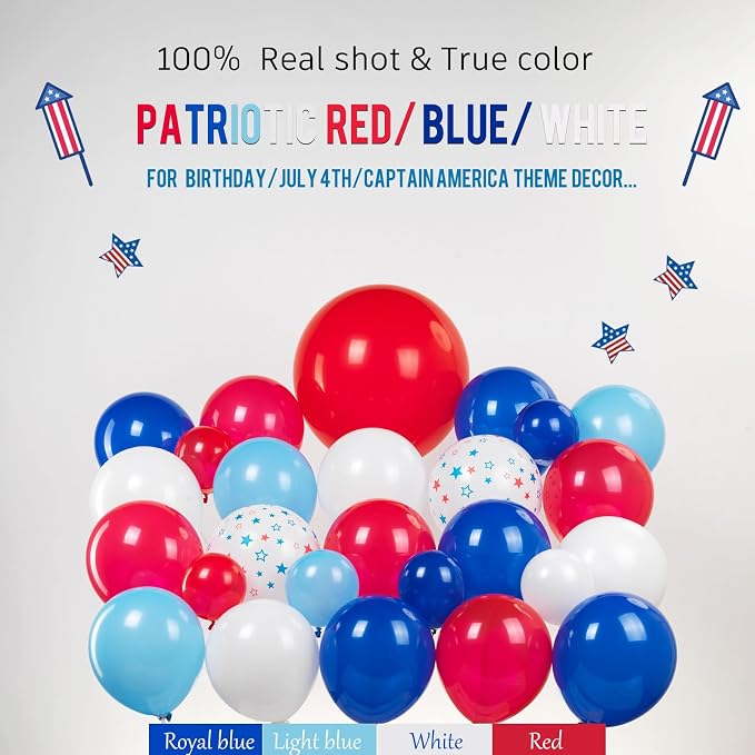 Red White and Blue Balloon Garland Kit - Image 6