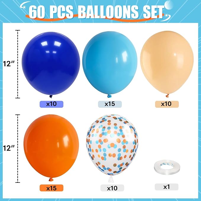 HILAVO Blue and Orange Balloons - Image 2
