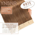 Tape in Hair Extensions Human Hair Tawny Brown Hair Extensions 18 Inch 20pcs Remy Straight Human Hair Tape in Extensions Skin Weft Tape Extensions Human Hair