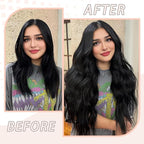 Human Hair Tape in Extensions, Natural Black Hair Extensions Real Human Hair 16 Inch 20pcs Remy Straight Tape ins Invisible Tape in Hair Extensions Human Hair (1B#,16 Inch)