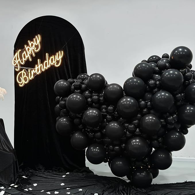 200 Pieces Black Balloons Different Sizes 5 10 12 18 Inch Latex Balloons - Image 4