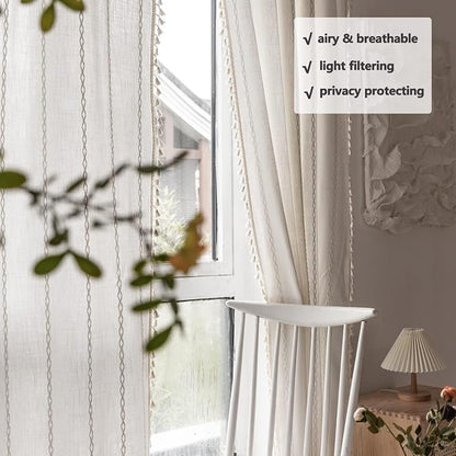 Boho Curtains Semi-Blackout 84 Inch 2 Panels - Image 4