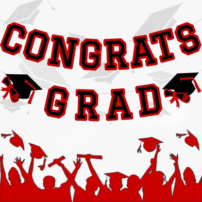 Congrats Grad Banner Graduation Party Banner Decoration Hanging Garland High - Image 4