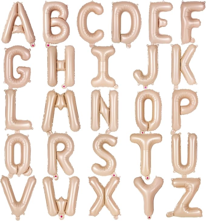 26 Pcs Caramel Letter Balloons, 16 Inch Foil Alphabet Letter Balloons, Letter by YOTHORN