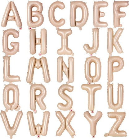 26 Pcs Caramel Letter Balloons, 16 Inch Foil Alphabet Letter Balloons, Letter by YOTHORN