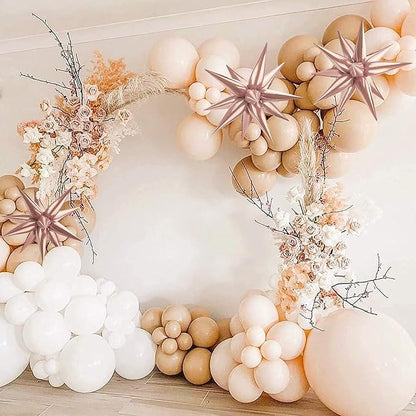 Rose Gold Star Balloon 12 Point Cone Explosion Star Foil Balloons | 60 Pcs Rose - Image 7