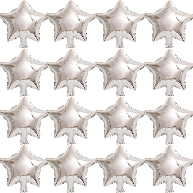 Silver Star Balloons, 50 Pieces 10" Star Balloons, PSKJATIN 50 Pieces 10" Star by PSKJATIN