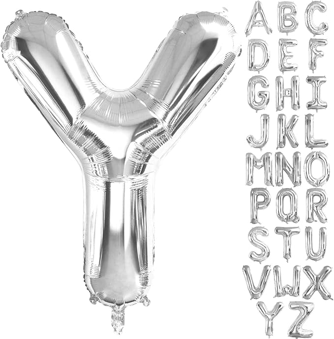Lovoir 40 Inch Large Silver Letter Y Balloons Big Size Jumbo Mylar Foil Helium by Lovoir