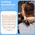 Professional Hair Cutting Cape with Geometric Grid Pattern, Longer Silicone Waterproof Cutting Mat,Neck Guide