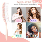 Hair Brush,Curved Vented Paddle Detangle Brush for Faster Blow Drying,Soft Flexible Bristles Glide Thru Tangles with Ease, Detangling Styling Hair Brushes for Women Curly Thick Wet Hair