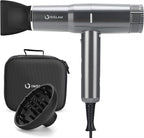 Hair Dryer with Diffuser, IG INGLAM 1875W Professional Ionic Blow Dryer, 110, 000 RPM High-Speed Brushless Motor, Auto-Clean, 3 Heat Settings & 3 Speed & Cool Shot Button Settings for Easy Home/Travel