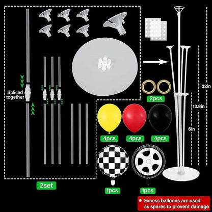 Race Car Party Balloons Stand Kit 2 Sets - Image 2