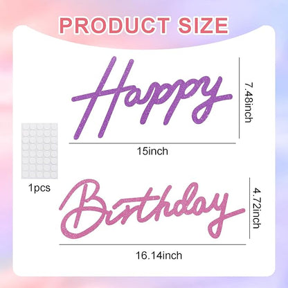 TONIFUL Happy Birthday Sign for Backdrop - Image 3