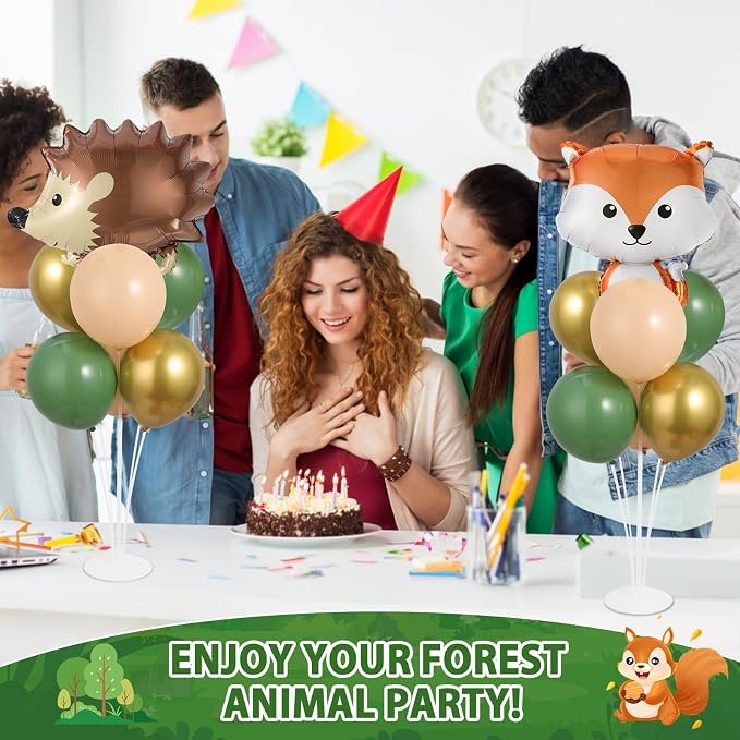 4 Sets Vbs Woodland Animals Party Balloons Stand Kit - Image 6