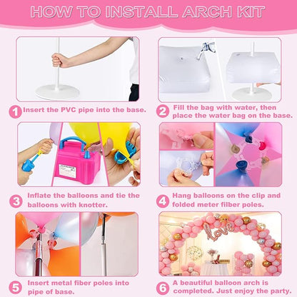 Balloon Arch Kit and Balloon Pump, 9Ft Tall & 10Ft Wide Adjustable Balloon Arch - Image 4