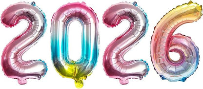 2026 Foil Number Balloons for 2026 New Year Eve Festival Party Supplies by GOER