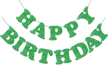 Green Happy Birthday Banner Birthday Party Decorations Happy Birthday Banner by Adecortalk