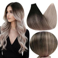 Full Shine Tape in Hair Extensions Human Hair Off Black Ombre Ash Blonde 12Inch Silky Straight Tape Extensions Balayage Real Human Hair Tape in Extensions Seamless Skin Weft 30G 20Pcs