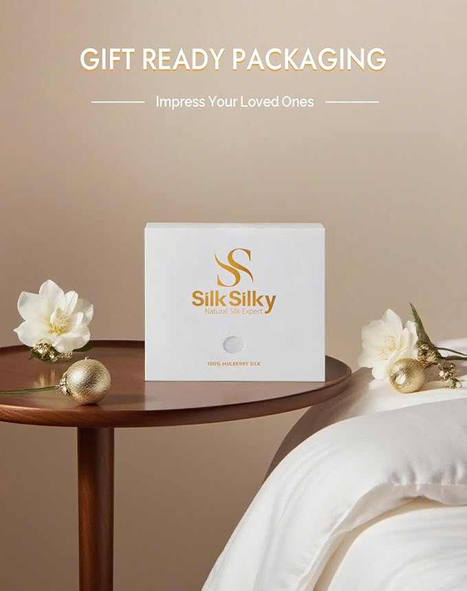 SilkSilky 100% Mulberry Silk Pillowcase - Pure 22 Momme High-Grade 6A Fibers for Hair & Skin, Envelope Closure, Natural, Organic, Breathable & Cooling Pillow Case (King, Black)