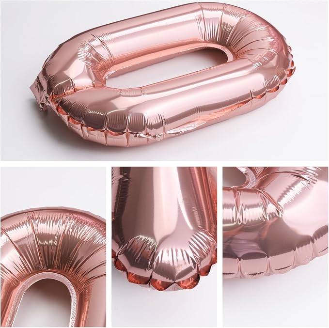 16" Rose Gold Letter Number Balloons, Happy Birthday & 2 Sets of A-Z 0-9 - Image 2