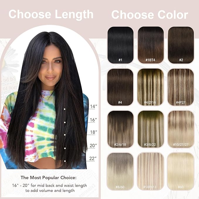 XDhair Clip in Hair Extensions Real Human Hair 100g 6Pcs Ombre Color Natural Black to Medium Brown Clip in Hair Extensions Natural Soft(#1BT4, 14 inch)