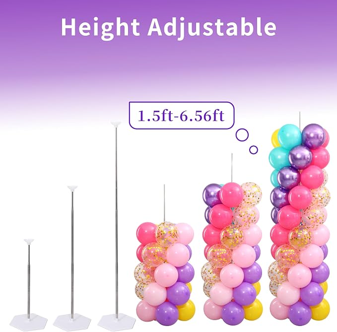 Pink Purple Blue Balloon Column Stand Kit Set of 2 - Image 6